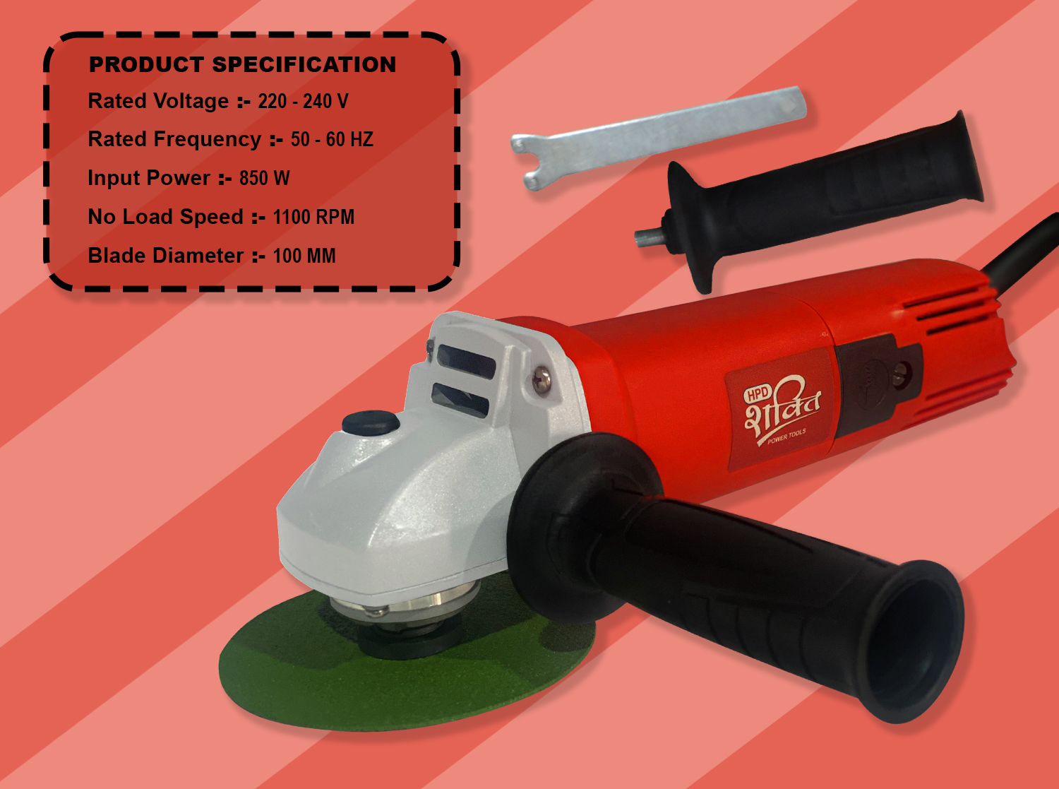 hpd-shakti-4-inch-850w-angle-grinder-with-back-switch-red-801-model