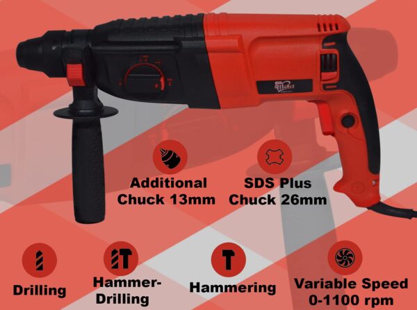 HPD Shakti 26mm Rotary Hammer With Three Mode Function-3