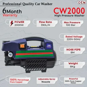 Compact and lightweight electric pressure washer machine – portable design for easy home use