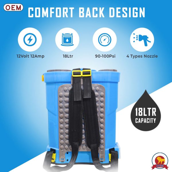 OEM 12V12A 18L Battery Sprayer with Comfortable Back Design for Easy Carrying