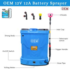 OEM 12V12A 18L Heavy Duty Battery Operated Knapsack Sprayer Product Details