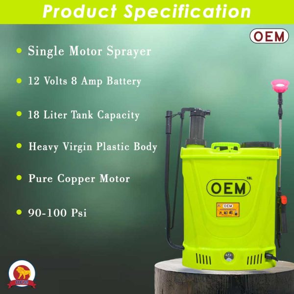 2In1 Battery & Manual Operated Sprayer 12V8A 18L Product Specification