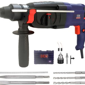 OEM Professional 26mm Rotary Hammer Drill 900W Heavy-Duty 3 Mode Impact Machine Full Copper Motor R/F Control Free Bits & Chisels | 6 Months Warranty