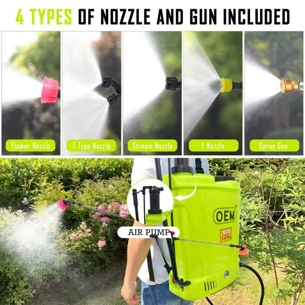 OEM 18L Battery Sprayer 12V8A Display 4 Nozzles Sets