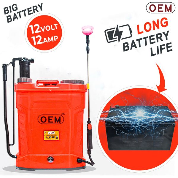 OEM 2-in-1 12V12A 20L Knapsack Sprayer with Long Battery Life