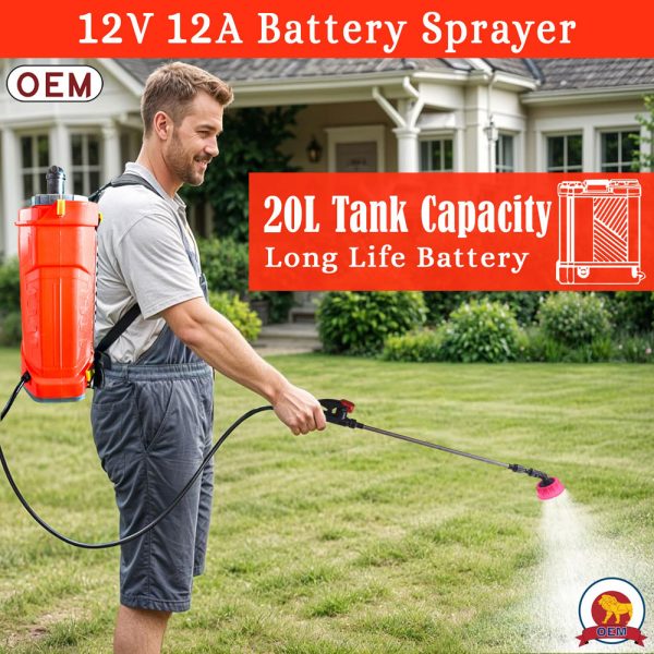 OEM 2-in-1 12V12A Battery & Manual Operated 20L Sprayer Tank Capacity