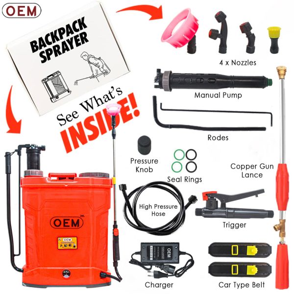 OEM 2-in-1 12V12A 20L Knapsack Sprayer with Complete Accessories