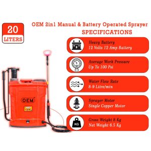 OEM 2-in-1 Battery & Manual 20L Sprayer Comfort Design and Specifications