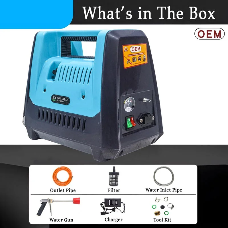 OEM 12V14A Portable Double Motor Battery Sprayer Box Contents