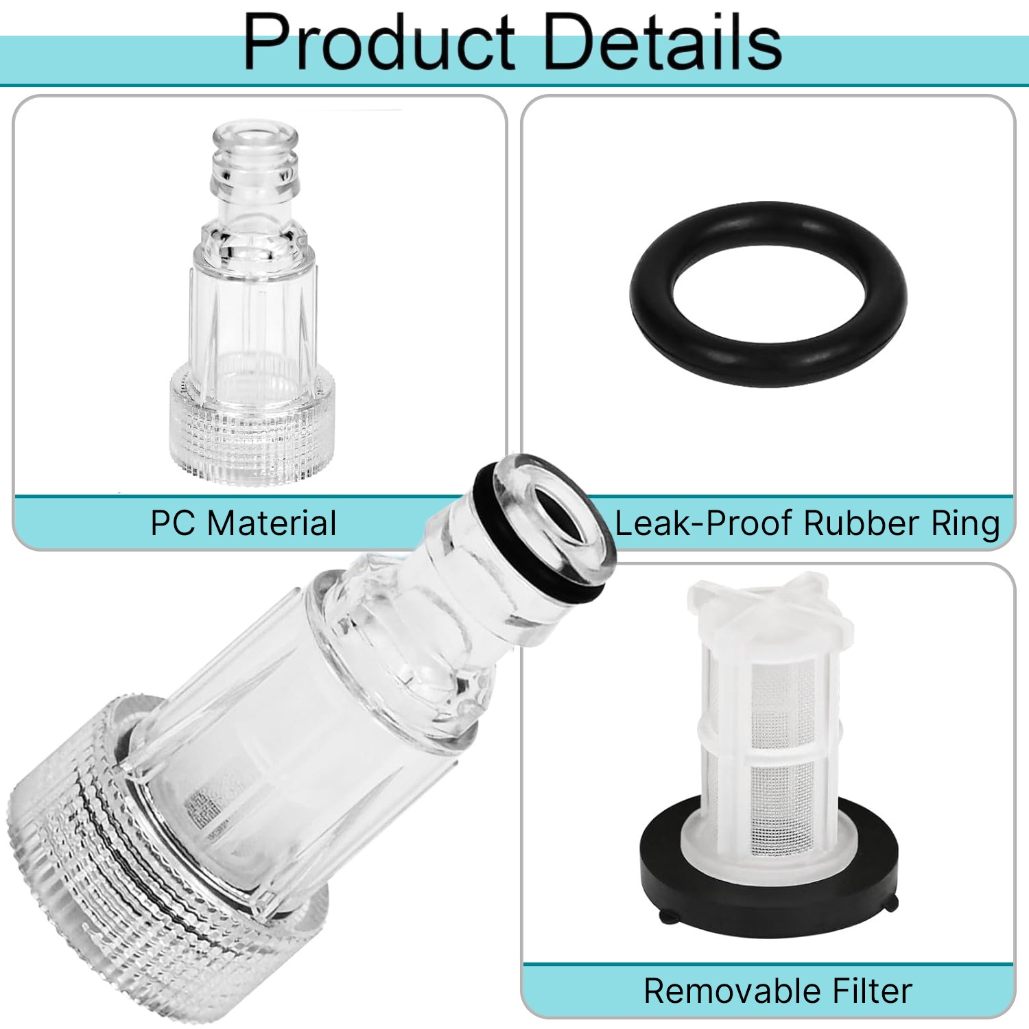 HPD Shakti Inlet Filter For Pressure Washer Universal Hose Connector Accessory Suitable for All Type of Pressure washers, Leak-Proof Rubber Ring – for Garden, Car Wash, Home, Multi-Brand Compatible - Image 2
