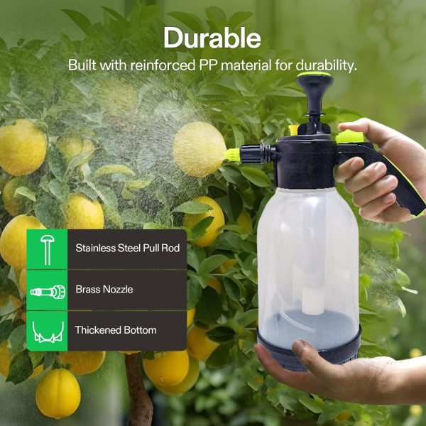 OEM 2 Litre Manual Hand Pressure Sprayer Pump | Durable Garden Spray Bottle with Brass Nozzle, Stainless Steel Pull Rod & Adjustable Mist for Indoor & Outdoor Use - Image 2