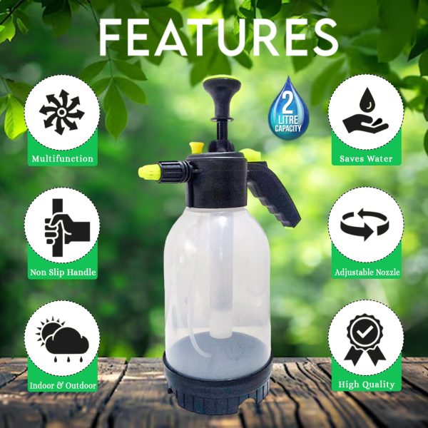OEM 2 Litre Manual Hand Pressure Sprayer Pump | Durable Garden Spray Bottle with Brass Nozzle, Stainless Steel Pull Rod & Adjustable Mist for Indoor & Outdoor Use - Image 4