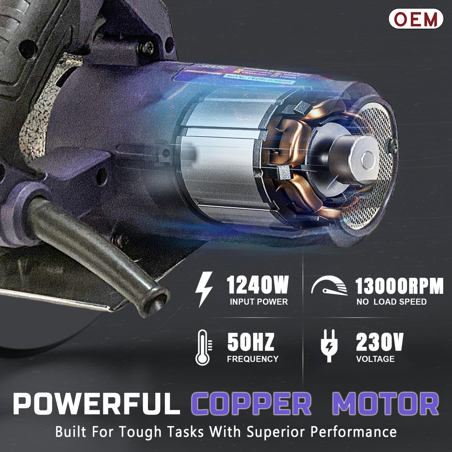 OEM Professional Marble Cutter 4-Inch 1240W | 13,000 RPM High-Speed Cutting Machine | 6-Month Warranty | Heavy-Duty Electric Cutter for Marble, Tile | CM4SAPRO (Blade Not Included) - Image 9