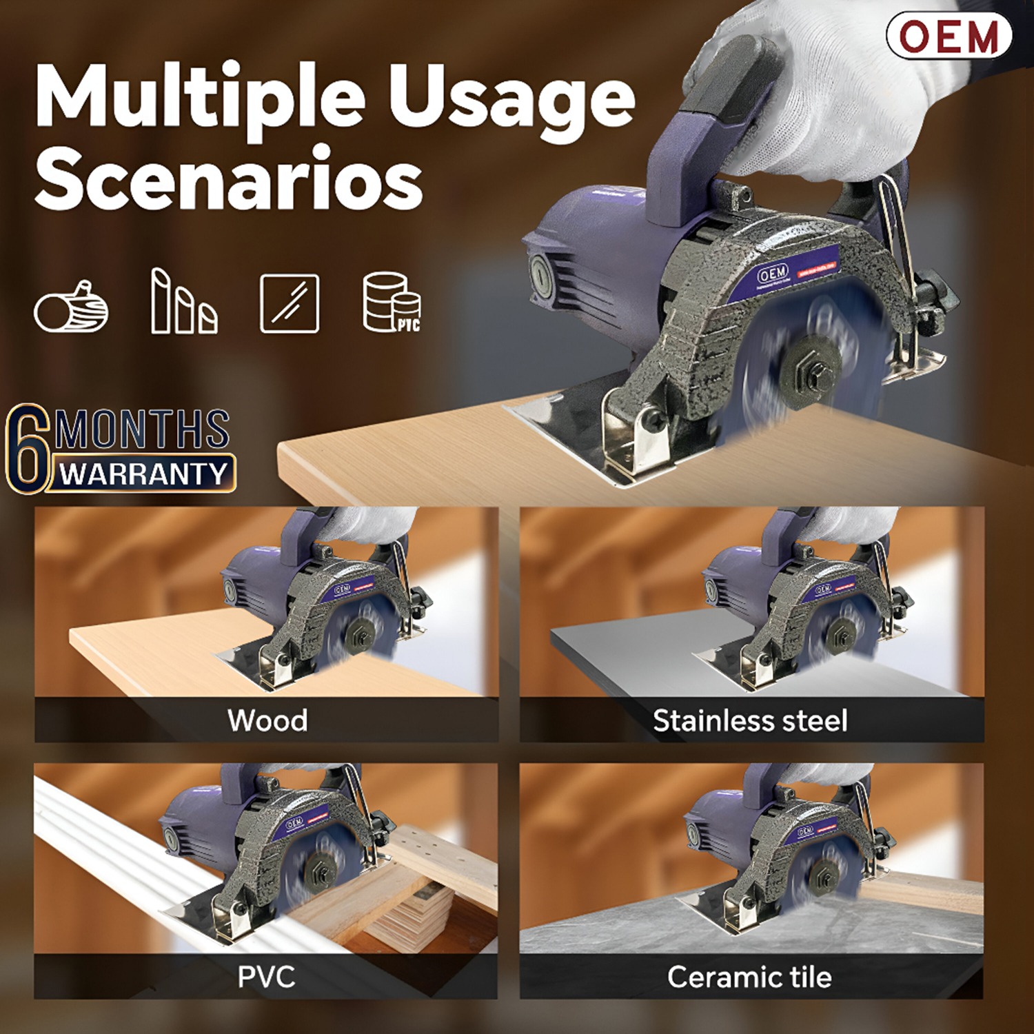 OEM Professional Marble Cutter 4-Inch 1240W | 13,000 RPM High-Speed Cutting Machine | 6-Month Warranty | Heavy-Duty Electric Cutter for Marble, Tile | CM4SAPRO (Blade Not Included) - Image 10