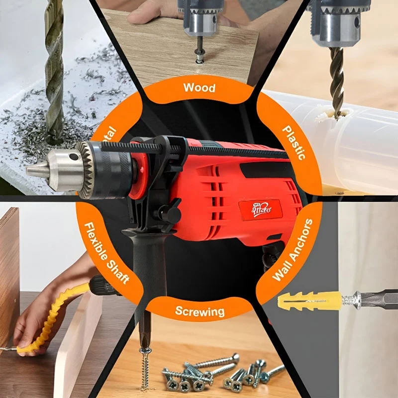 HPD Shakti 13mm Impact Drill Machine 850W Kit Heavy Duty Hammer Drill for Wall Drilling with Full Copper Motor, Variable Speed & Reverse, Tool Box Kit - Image 6