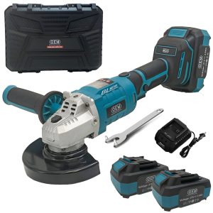 OEM 21V Cordless Angle Grinder, Brushless Motor, 8500 RPM, 100mm (4”) Disc, 2 x 3000mAh Li-ion Batteries with Fast Charger, Heavy-Duty Cutting & Grinding Tool, 6 Months Warranty