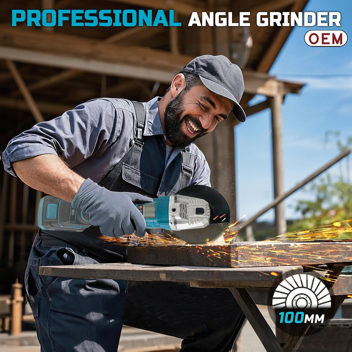 OEM 21V Cordless Angle Grinder, Brushless Motor, 8500 RPM, 100mm (4”) Disc, 2 x 3000mAh Li-ion Batteries with Fast Charger, Heavy-Duty Cutting & Grinding Tool, 6 Months Warranty - Image 9