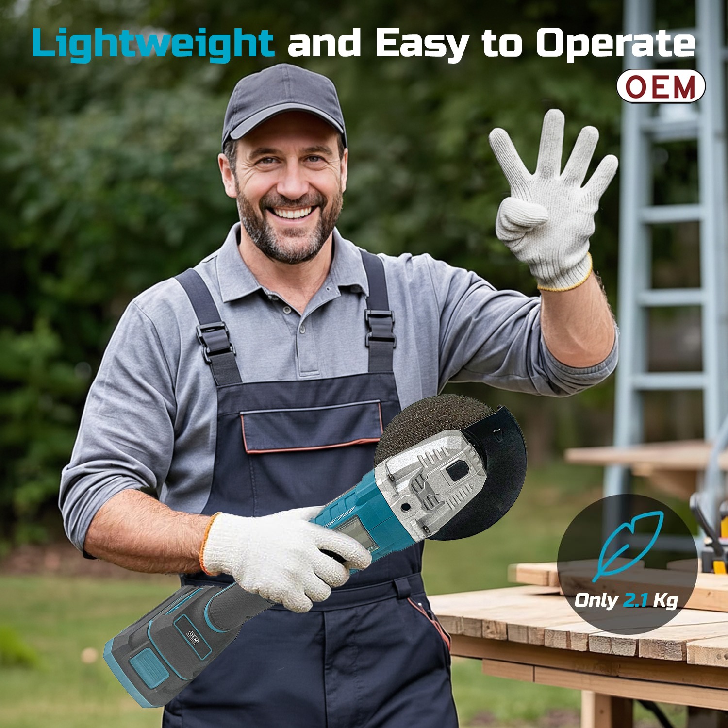 OEM 21V Cordless Angle Grinder, Brushless Motor, 8500 RPM, 100mm (4”) Disc, 2 x 3000mAh Li-ion Batteries with Fast Charger, Heavy-Duty Cutting & Grinding Tool, 6 Months Warranty - Image 7