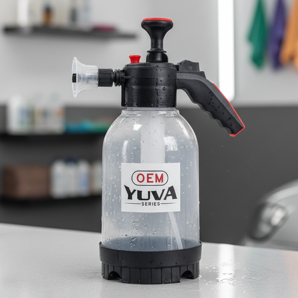 OEM 2L Foam Sprayer for Car Washing | Hand Pressure Snow Foam Pump Bottle | Trigger Lock Button | Adjustable Spray Nozzle | High Pressure Cleaning for Car, Bike, Garden & Home