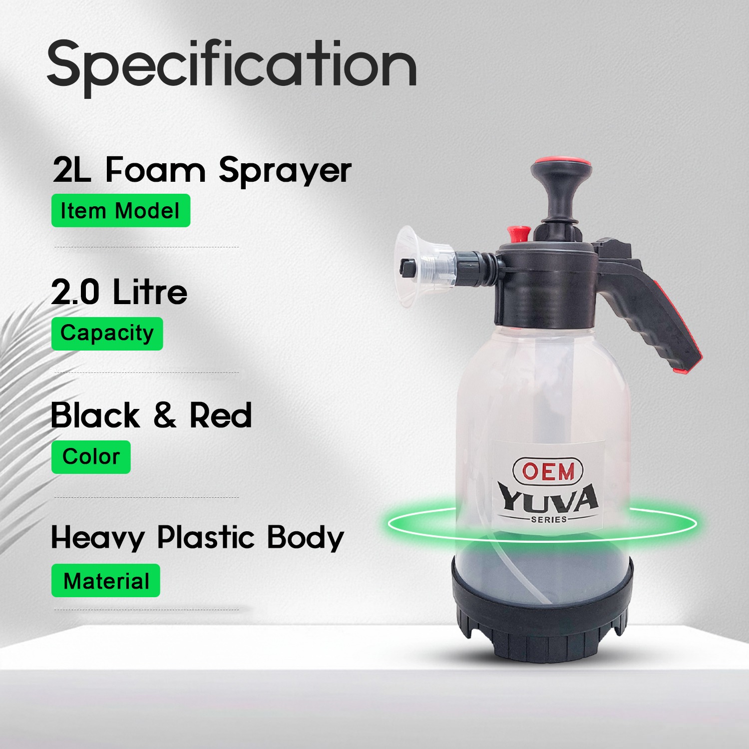 OEM 2L Foam Sprayer for Car Washing | Hand Pressure Snow Foam Pump Bottle | Trigger Lock Button | Adjustable Spray Nozzle | High Pressure Cleaning for Car, Bike, Garden & Home - Image 2