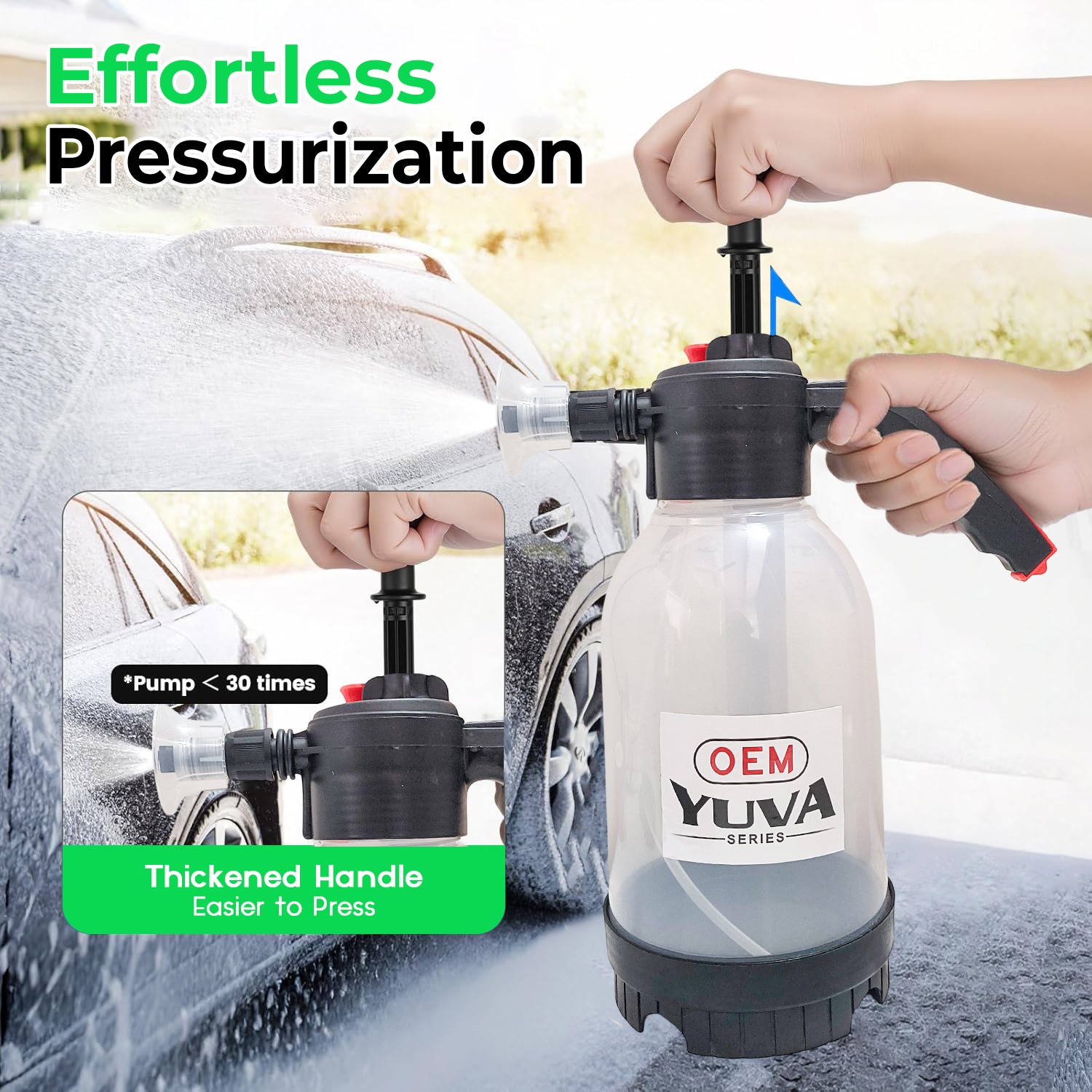 OEM 2L Foam Sprayer for Car Washing | Hand Pressure Snow Foam Pump Bottle | Trigger Lock Button | Adjustable Spray Nozzle | High Pressure Cleaning for Car, Bike, Garden & Home - Image 8