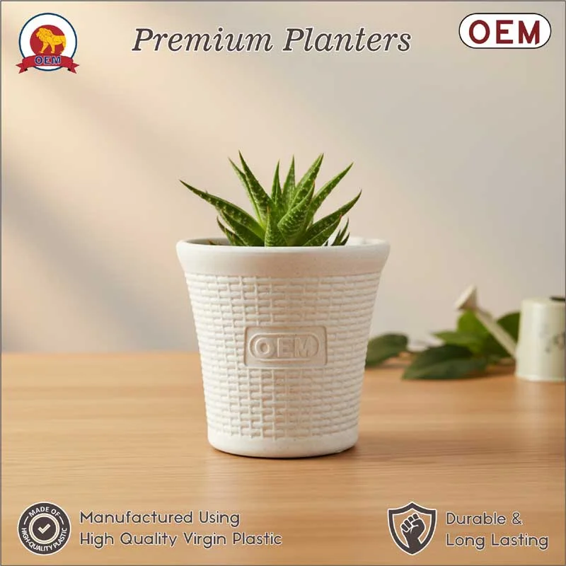Set of 5 – 10 Inch White Planter Pots - Image 3