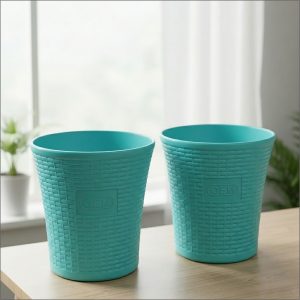 OEM Premium 12 Inch Aqua Green Planters (Pack of 2) | Decorative Plastic Plant Pots | Lightweight Indoor & Outdoor Planters for Home, Balcony, Office & Table