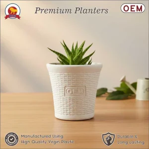 Set of 2 – 12 Inch White Planter Pots