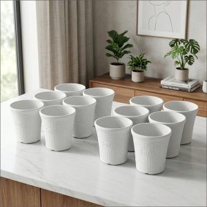 OEM Premium 6 Inch White Planters – Luxury Indoor & Outdoor Flower Pots | Heavy-Duty Decorative Pots for Home, Balcony, Office & Terrace | Pack of 12