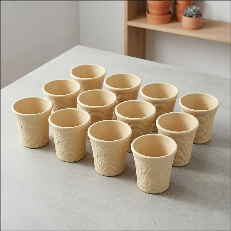 Set of 12 – 6 Inch Beige Planter Pots