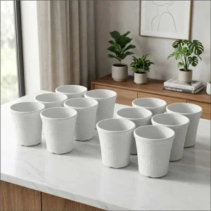 Set of 12 – 6 Inch White Planter Pots