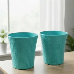 Set of 2 – 12 Inch Aqua Green Planters Pots