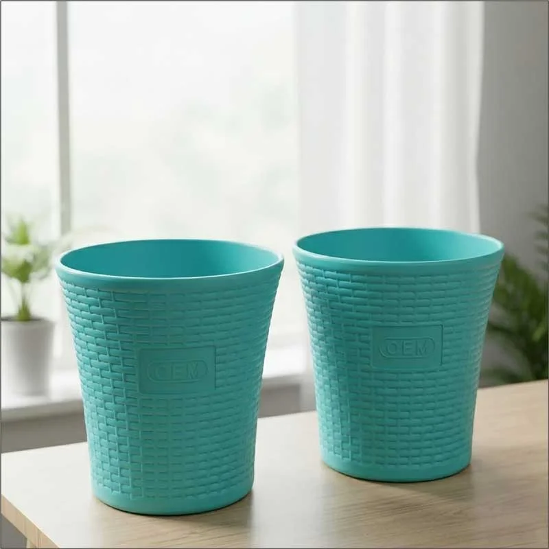 Set of 2 – 12 Inch Aqua Green Planters Pots
