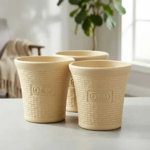 Set of 3 – 10 Inch Beige Planter Pots