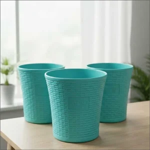 Set of 3 – 12 Inch Aqua Green Planters Pots