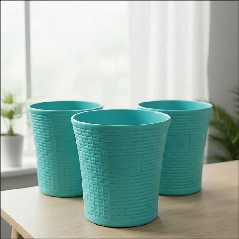 Set of 3 – 12 Inch Aqua Green Planters Pots