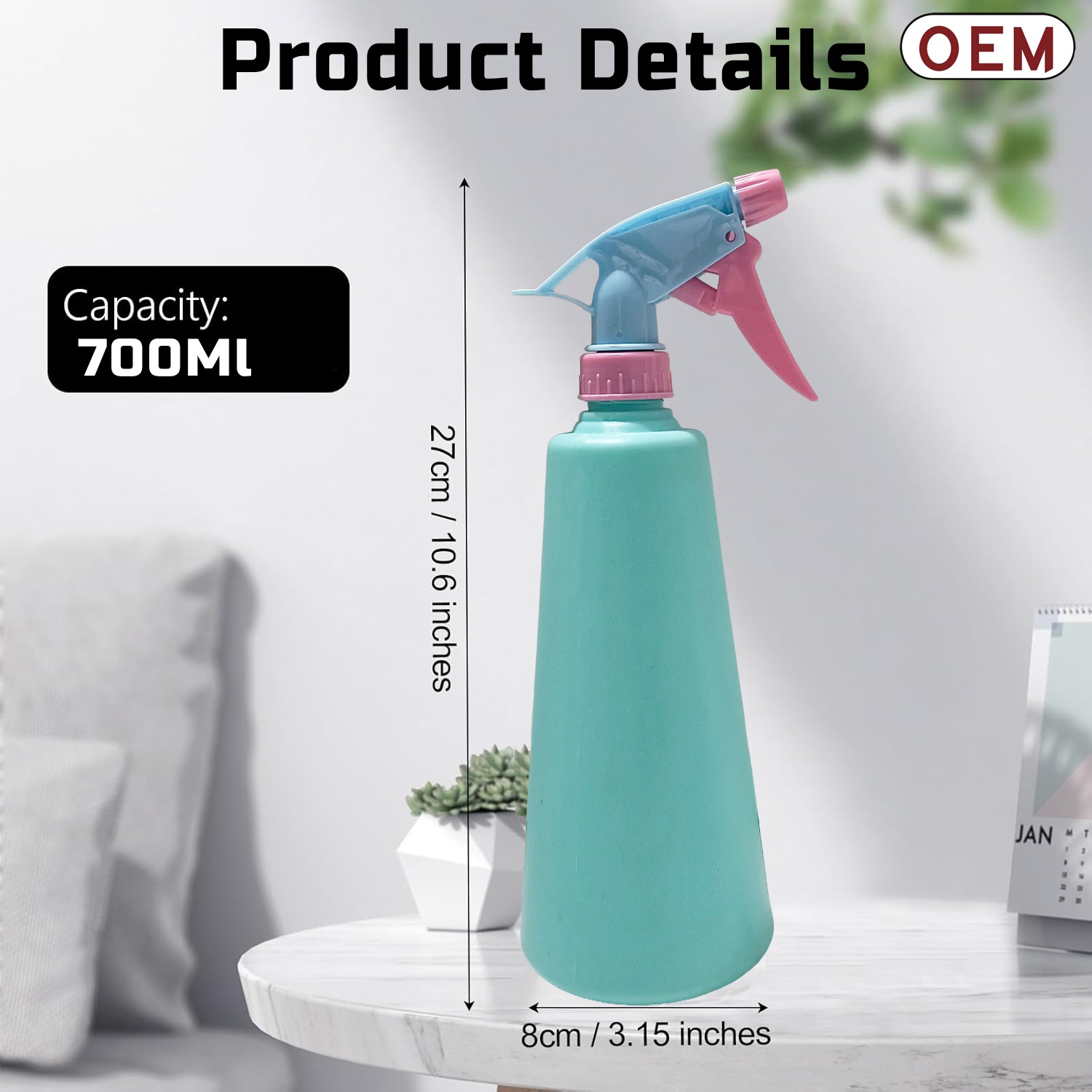 OEM 700ml Trigger Spray Bottle | Manual Hand Pressure Sprayer with Adjustable Nozzle | Multipurpose Water Sprayer for Gardening, Cleaning, Sanitizing & Plant Care - Image 7