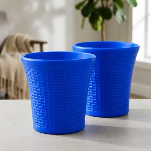 Set of 2 – 12 Inch Luxury Premium Blue Planter Pots