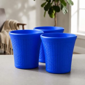 Set of 3 – 12 Inch Luxury Premium Blue Planter Pots