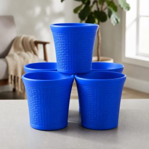 Set of 5 – 12 Inch Luxury Premium Blue Planter Pots