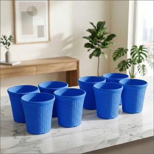 Set of 8 – 6 Inch Blue Planter Pots