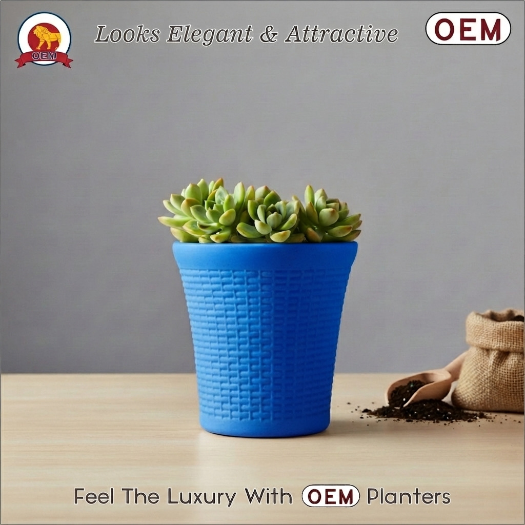 Set of 3 – 6 Inch Blue Planter Pots - Image 3