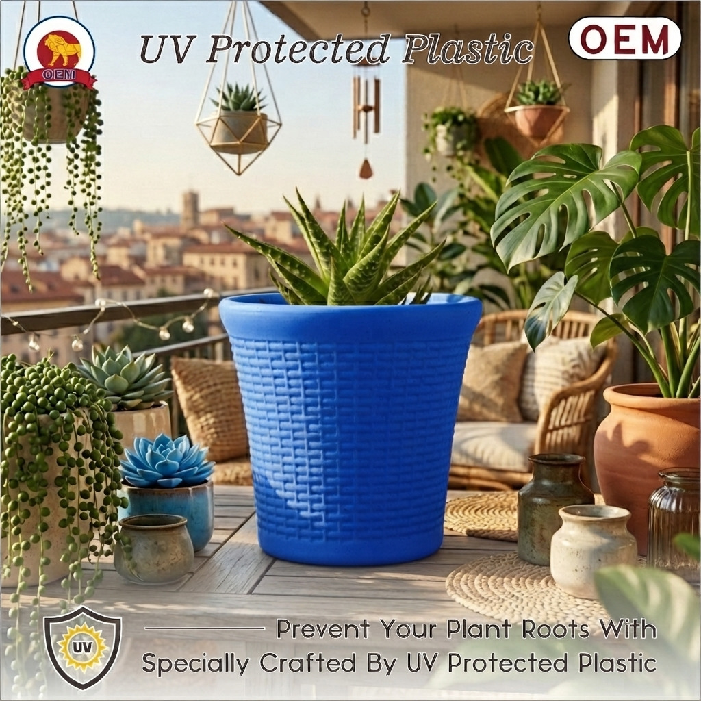 Set of 3 – 6 Inch Blue Planter Pots - Image 5